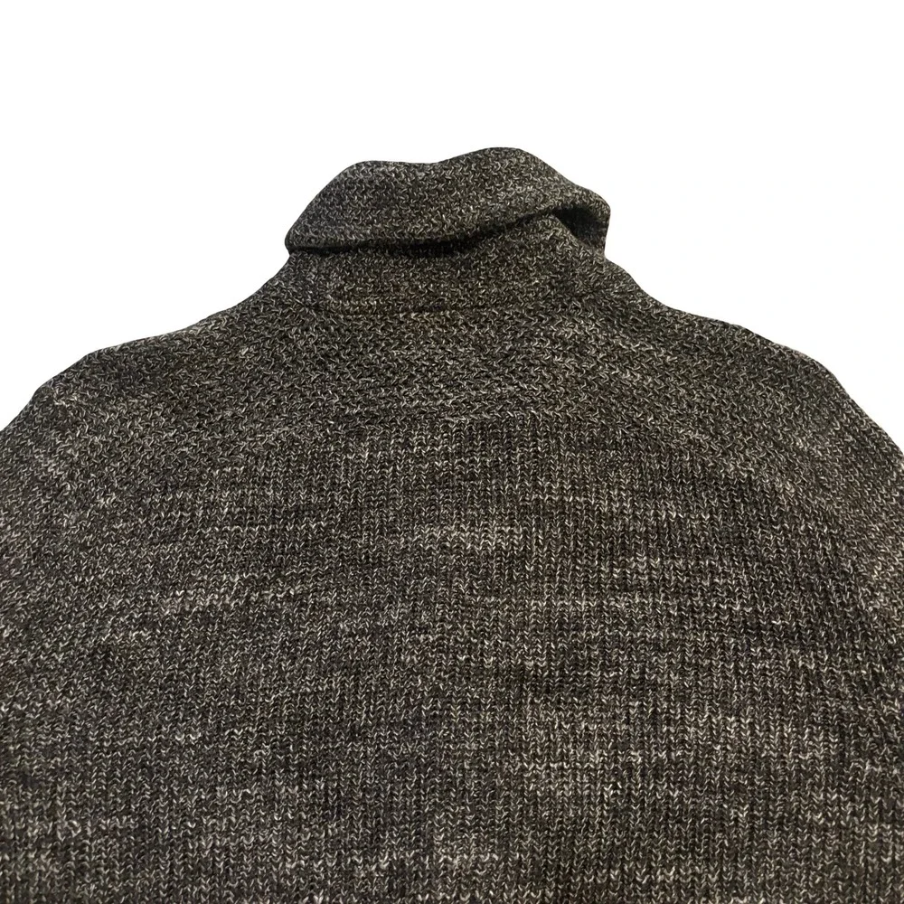 Polo Ralph Lauren Mens XL Charcoal Gray Marled Cotton Shawl Collar Cardigan